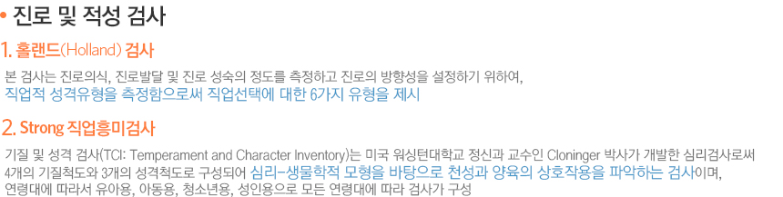 진로 및 적성 검사